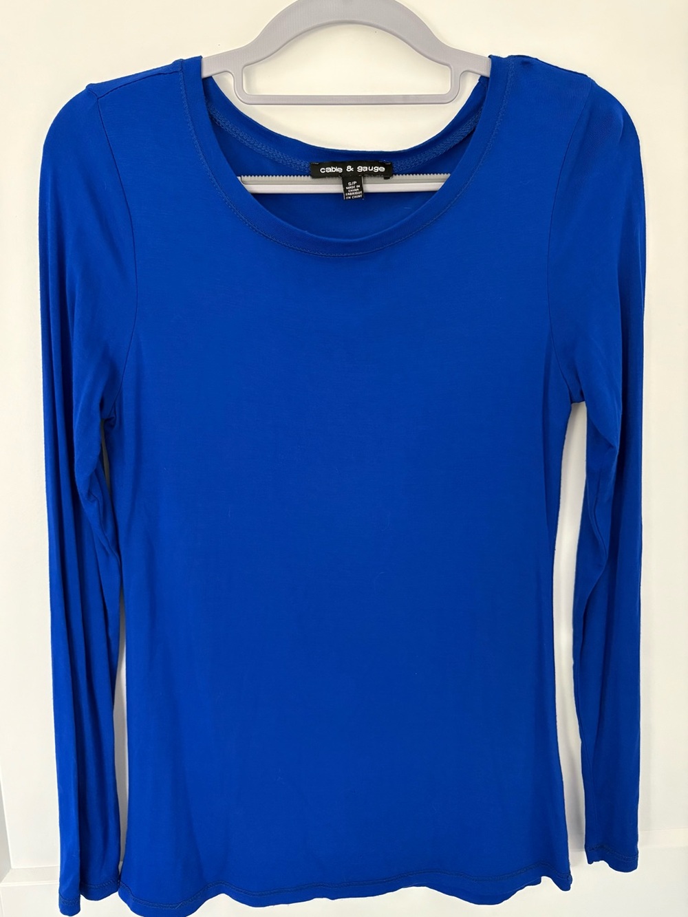 Cable & Gauge Royal Blue Long Sleeve Top - Size S